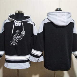 Men's San Antonio Spurs Blank Black Ageless Must-Have Lace-Up Pullover Hoodie
