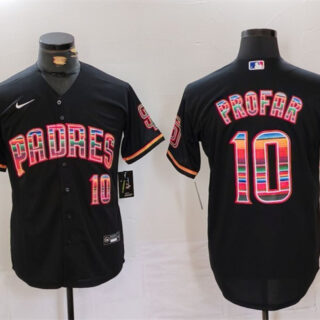 Men's San Diego Padres #10 Jurickson Profar Black Mexico Cool Base Stitched Baseball Jersey