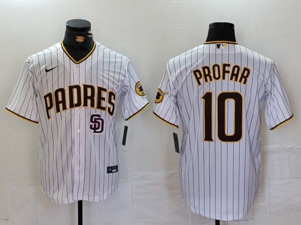 Men's San Diego Padres #10 Jurickson Profar White Cool Base Stitched Baseball Jerseys