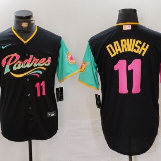 Men's San Diego Padres #11 Yu Darvish Black City Connect Cool Base Stitched Baseball Jerseys