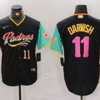 Men's San Diego Padres #11 Yu Darvish Black City Connect Cool Base Stitched Baseball Jerseys