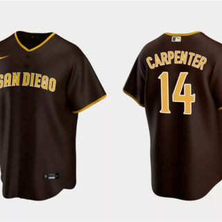 Men's San Diego Padres #14 Matt Carpenter Brown Cool Base Stitched Jersey