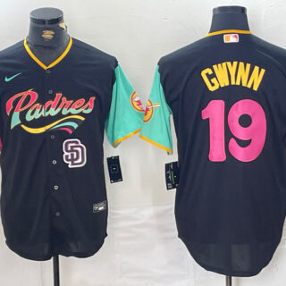Men's San Diego Padres #19 Tony Gwynn Black City Connect Cool Base Stitched Baseball Jerseys