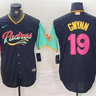 Men's San Diego Padres #19 Tony Gwynn Black City Connect Cool Base Stitched Baseball Jersey