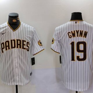 Men's San Diego Padres #19 Tony Gwynn White Cool Base Stitched Baseball Jerseys