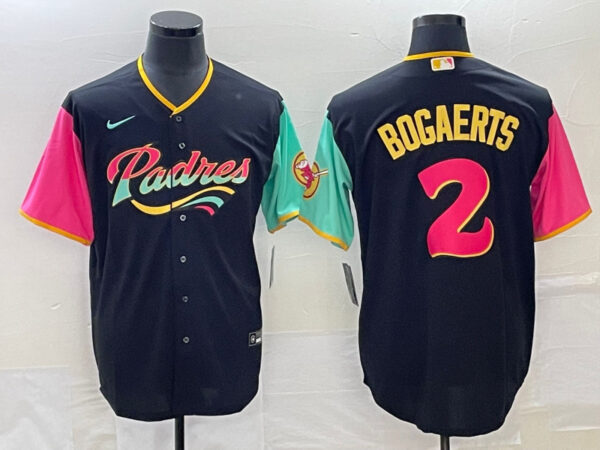 Men's San Diego Padres #2 Xander Bogaerts 2022 Black City Connect Cool Base Stitched Baseball Jersey
