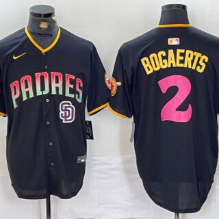 Men's San Diego Padres #2 Xander Bogaerts Black Cool Base Stitched Baseball Jerseys