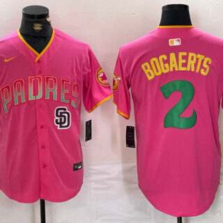 Men's San Diego Padres #2 Xander Bogaerts Pink Cool Base Stitched Baseball Jerseys