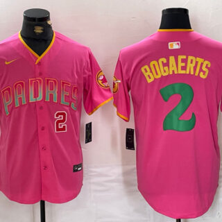 Men's San Diego Padres #2 Xander Bogaerts Pink Cool Base Stitched Baseball Jerseys