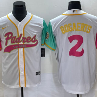 Men's San Diego Padres #2 Xander Bogaerts White City Connect Cool Base Stitched Baseball Jersey