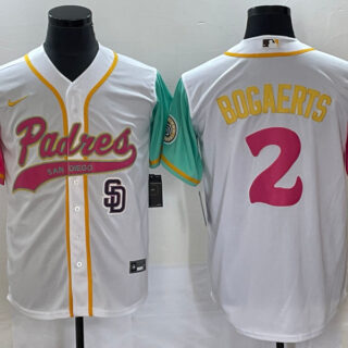 Men's San Diego Padres #2 Xander Bogaerts White City Connect Cool Base With Patch Stitched Baseball Jersey