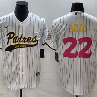 Men's San Diego Padres #22 Juan Soto White Cool Base Stitched Baseball Jersey