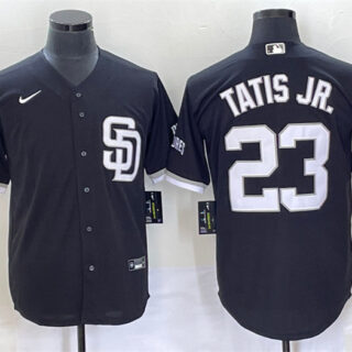 Men's San Diego Padres #23 Fernando Tatis Jr. Black Cool Base Stitched Baseball Jersey