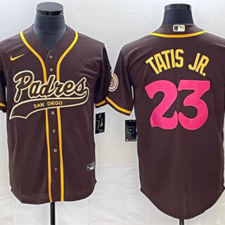 Men's San Diego Padres #23 Fernando Tatis Jr. Brown Cool Base Stitched Baseball Jersey