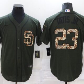 Men's San Diego Padres #23 Fernando Tatis Jr. Olive Camo Cool Base Stitched Jersey
