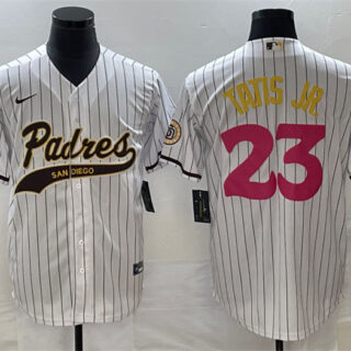 Men's San Diego Padres #23 Fernando Tatis Jr. White Cool Base Stitched Baseball Jersey
