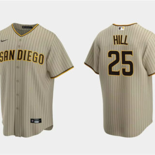 Men's San Diego Padres #25 Tim Hill Tan Cool Base Stitched Jersey