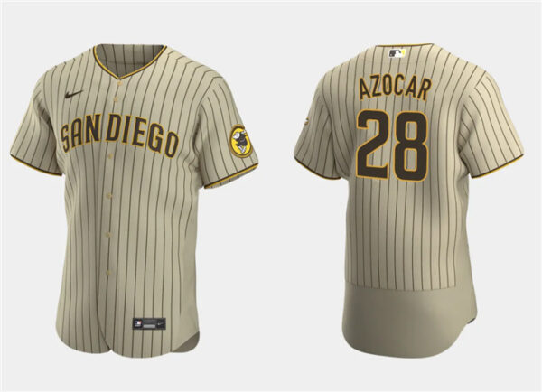 Men's San Diego Padres #28 José Azócar Tan Flex Base Stitched Baseball Jersey