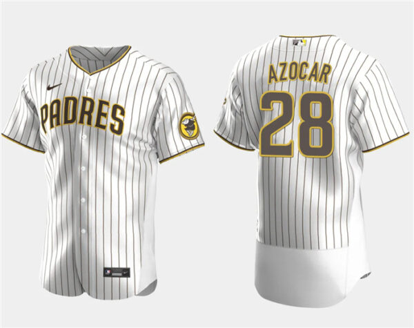 Men's San Diego Padres #28 José Azócar White Flex Base Stitched Baseball Jersey