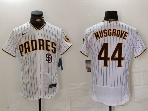 Men's San Diego Padres #44 Joe Musgrove White 2024 Home Limited Stitched Baseball Jerseys