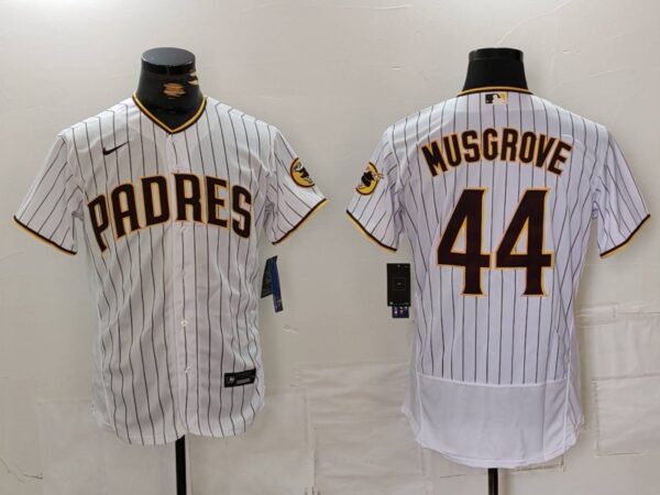 Men's San Diego Padres #44 Joe Musgrove White 2024 Home Limited Stitched Baseball Jerseys