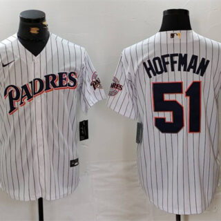 Men's San Diego Padres #51 Trevor Hoffman White 1998 World Series Cool Base Stitched Baseball Jersey