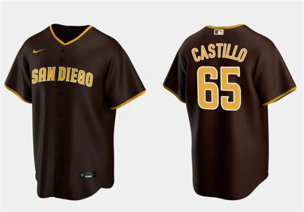 Men's San Diego Padres #65 José Castillo Brown Cool Base Stitched Jersey