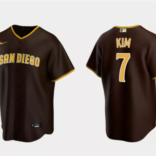 Men's San Diego Padres #7 Ha-Seong Kim Brown Cool Base Stitched Jersey