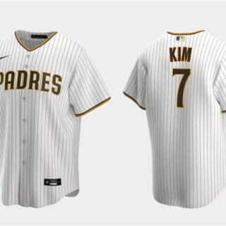 Men's San Diego Padres #7 Ha-Seong Kim White Cool Base Stitched Jersey