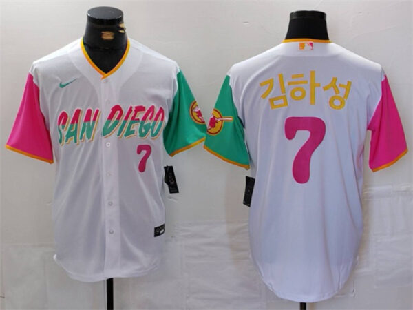 Men's San Diego Padres #7 White City Connect Cool Base Stitched Baseball Jersey