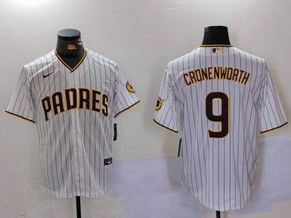 Men's San Diego Padres #9 Jake Cronenworth White Cool Base Stitched Baseball Jerseys