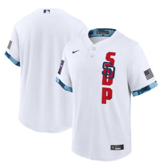 Men's San Diego Padres Blank 2021 White All-Star Cool Base Stitched MLB Jersey