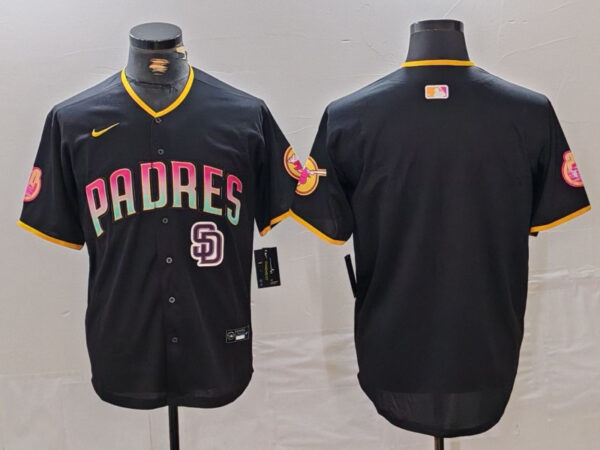 Men's San Diego Padres Blank Black Cool Base Stitched Baseball Jerseys