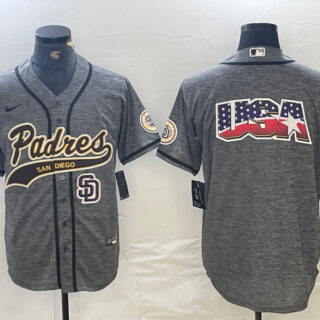 Men's San Diego Padres Blank Gray Camo Cool Base Stitched Baseball Jersey