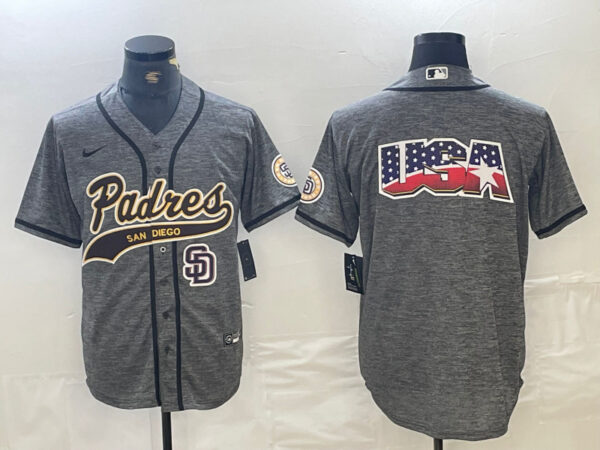 Men's San Diego Padres Blank Gray Camo Cool Base Stitched Baseball Jersey