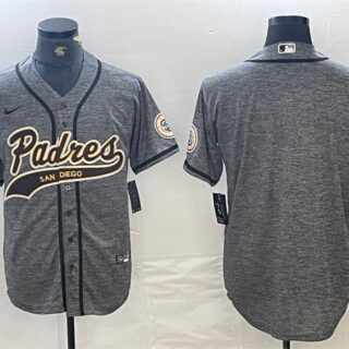 Men's San Diego Padres Blank Gray Cool Base Stitched Baseball Jersey