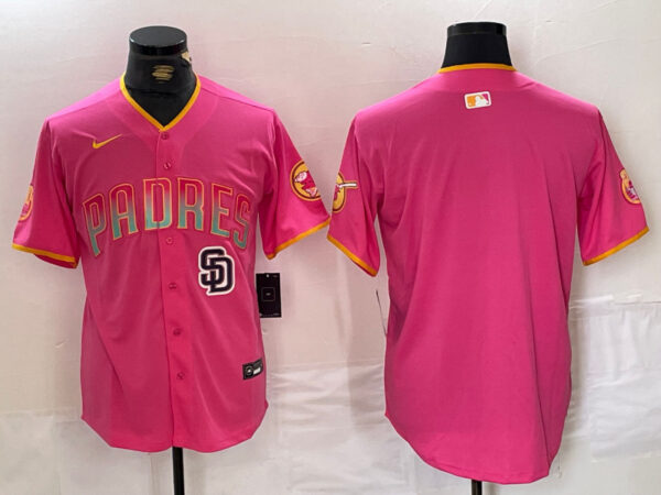 Men's San Diego Padres Blank Pink Cool Base Stitched Baseball Jerseys