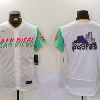 Men's San Diego Padres big logo Profar White City Connect Cool Base Stitched Baseball Jerseys