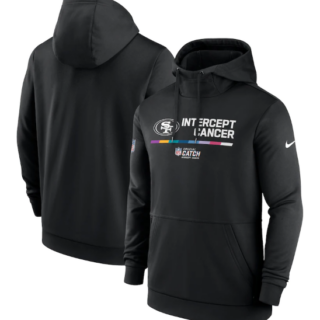 Men's San Francisco 49ers 2022 Black Crucial Catch Therma Performance Pullover Hoodie