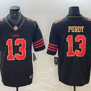 Men's San Francisco 49ers #13 Brock Purdy Black Gold Stitched Jersey