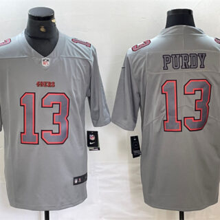 Men's San Francisco 49ers #13 Brock Purdy Grey Atmosphere Fashion Stitched Jersey