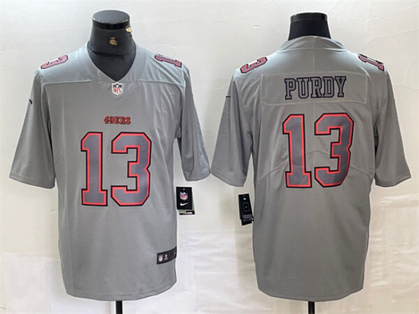 Men's San Francisco 49ers #13 Brock Purdy Grey Atmosphere Fashion Stitched Jersey