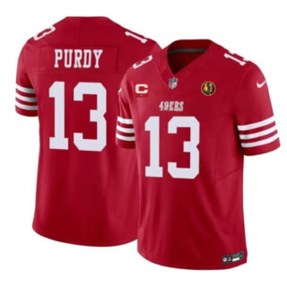 Men's San Francisco 49ers #13 Brock Purdy Red 2023 F.U.S.E. With 1-Star C Patch And John Madden Patch Vapor Limited Stitched Football Jersey