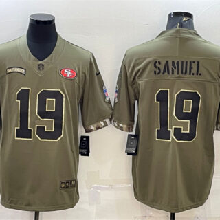 Men's San Francisco 49ers #19 Deebo Samuel Olive 2022 Salute To Service Limited Stitched Jersey