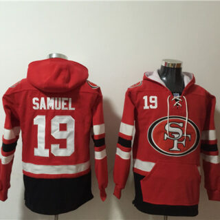 Men's San Francisco 49ers #19 Deebo Samuel Red Black Ageless Must-Have Lace-Up Pullover Hoodie