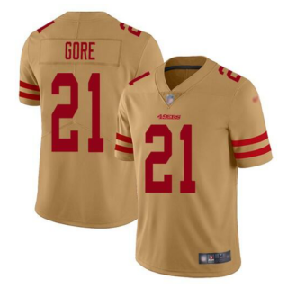 Men's San Francisco 49ers #21 Frank Gore Golden Stitched Jersey