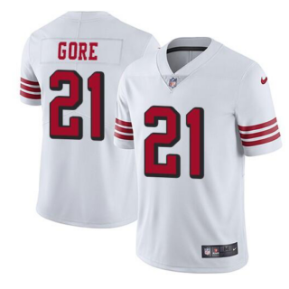 Men's San Francisco 49ers #21 Frank Gore White Stitched Jersey