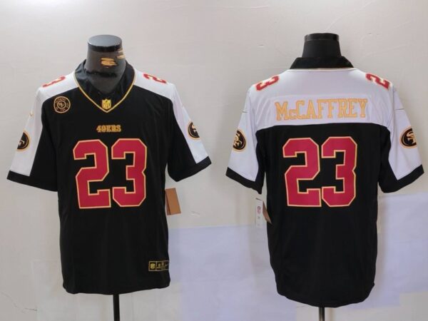 Men's San Francisco 49ers #23 Christian McCaffrey Black F.U.S.E. Mexico With Gate Bridge Patch Vapor Limited Stitched Football Jerseys