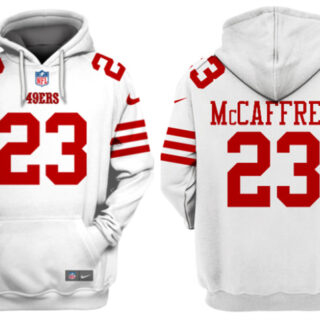 Men's San Francisco 49ers #23 Christian McCaffrey White Alternate Pullover Hoodie