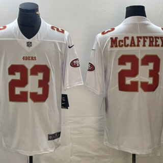 Men's San Francisco 49ers #23 Christian McCaffrey White Vapor Untouchable Limited Stitched Jersey